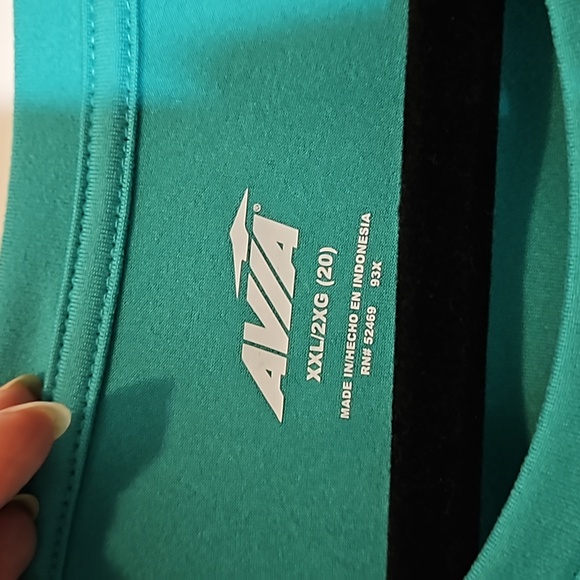 Avia Green Long Sleeve Top with White Stripes - Picture 2 of 5